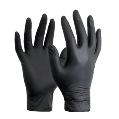 Pair of black gloves on a white background